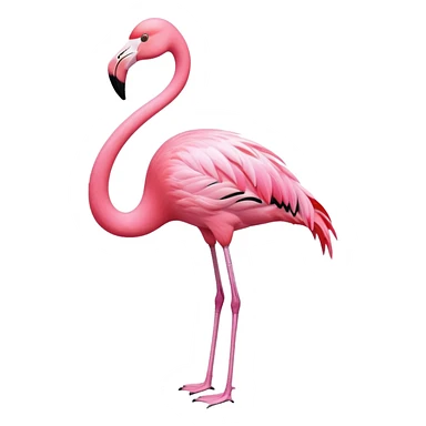 Flamingo with a flower sticker