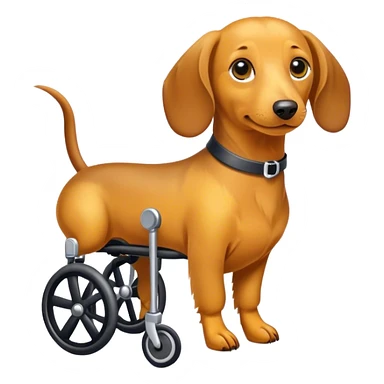 Yellow dachshund in a wheelchair  sticker