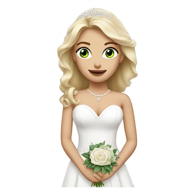 blonde bride with green eyes  sticker