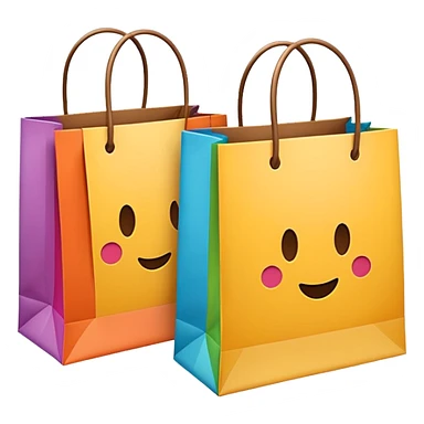 two shopping bags colors sticker