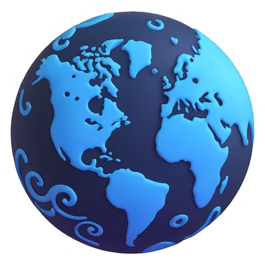 dark navy blue planet with swirls sticker