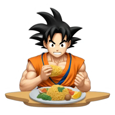 Goku eating food sticker