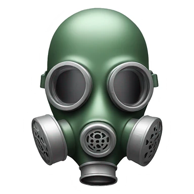 gas mask with blushing cheeks sticker