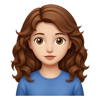 Girl whit wave brown hair  sticker