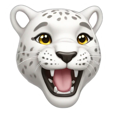 smile WHITE CUTE panther  sticker