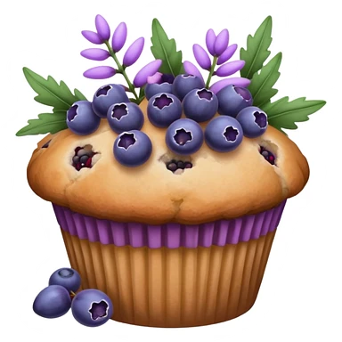 Lavender flower sprig muffin with berries sticker