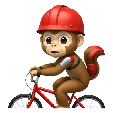 monkey with red bicycle helmet sticker