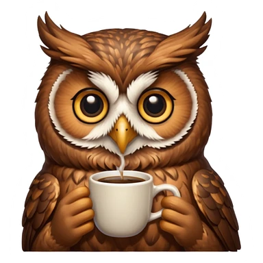 kahve içen baykuş sticker