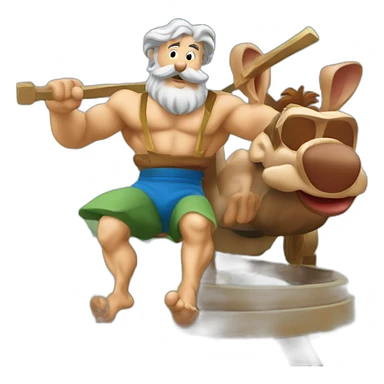 Astérix et obélix sur le manège goodurix  sticker