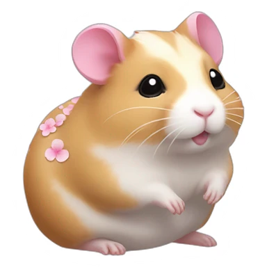 cherry blossom hamster body sticker