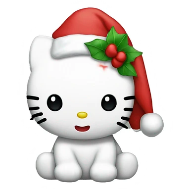 Hello kitty with a Santa hat sticker