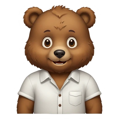 bear wear white shirt sticker