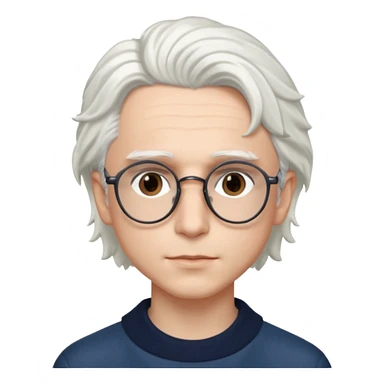 timothee chalamet with white hair and glasses sticker