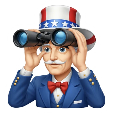 Uncle Sam is looking through binoculars sticker