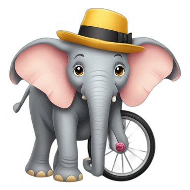 elephant chapeau bycyclette sticker