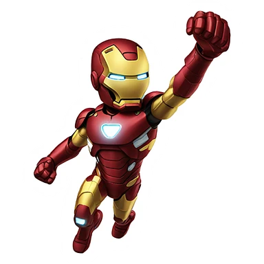 ironman lifting off to sky sticker