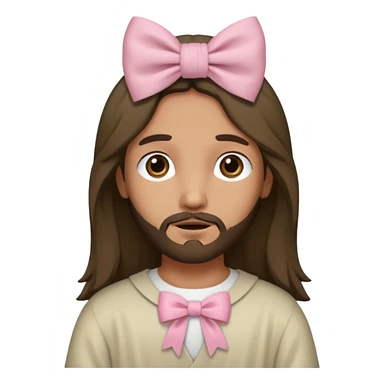 a historical accurate jesus with a super pale pink bow sticker