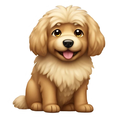 Fluffy tan dog small sticker
