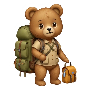 A female Teddy bear camping sticker
