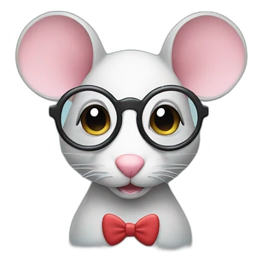 Mouse with glasses and hearts instead of eyes sticker