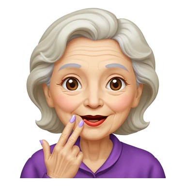 old woman blowing a kiss sticker