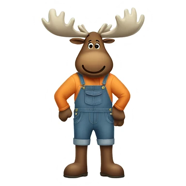 moose in overalls sticker