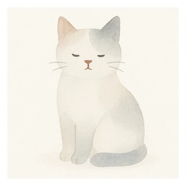 a cute cat, watercolor art style sticker