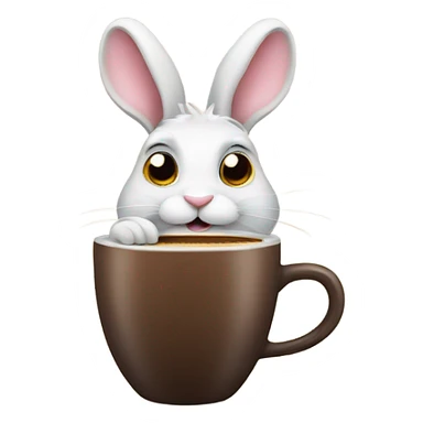 rabbit with coffee sticker