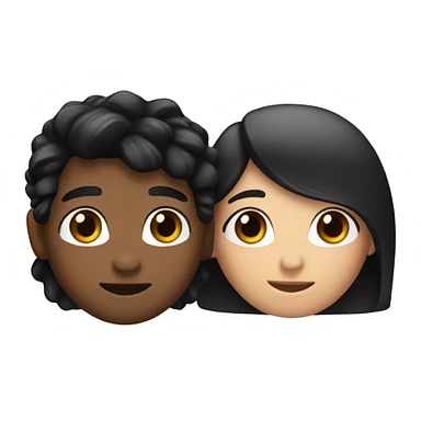 2 friends one whit black hair and the other whit brow hair  sticker
