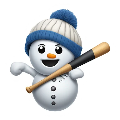 Snowman playing baseball  sticker