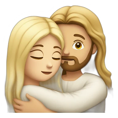 Jesus hugging a blonde girl sticker
