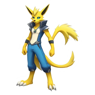 Anthro Cool Zeraora-Lombax-Renamon-Pokémon-Fakémon Full Body Detailed High Quality sticker