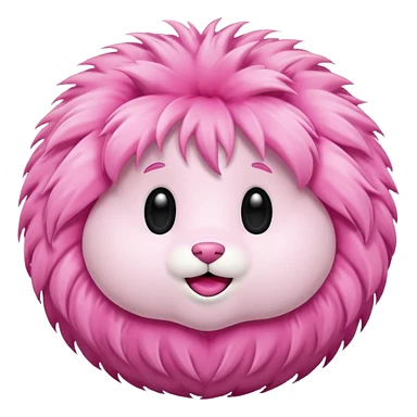 pink fur ball sticker