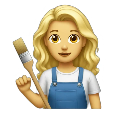 Blonde artist painter sticker