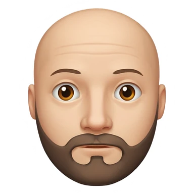 Bald with semi bearded face sticker