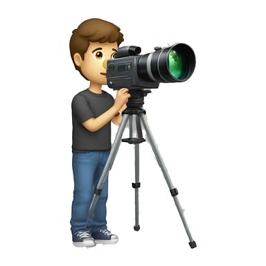 JEUNE HOMME METISSE AVEC UN CAMÉSCOPE VHS A LA MAIN sticker