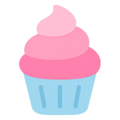 cupcake with pink icing icon sticker