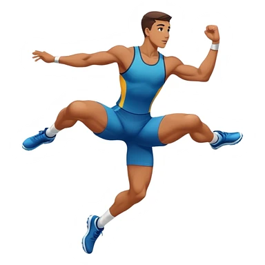 athlete knee in air jumping sticker