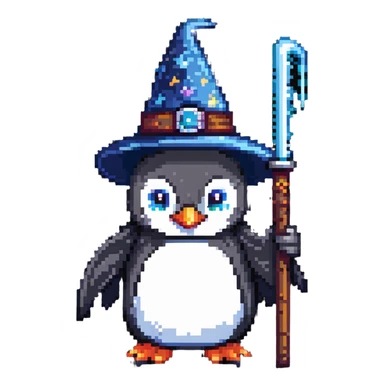 magical penguin wizard sticker