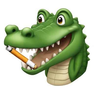 Alligator smoking a cigarette sticker