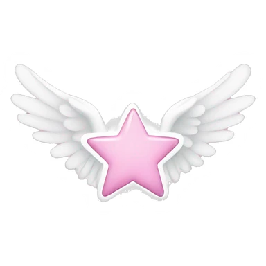 Light pink star with white angel wings sticker