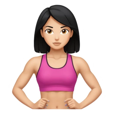 fitness woman black hair sticker