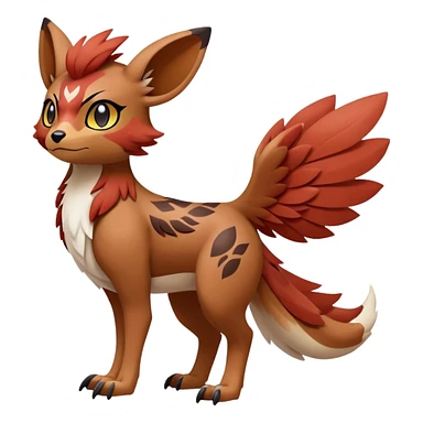 Falvie-Fionbri-fantasy-creature-Fakémon-Pokémon, full body, with markings sticker