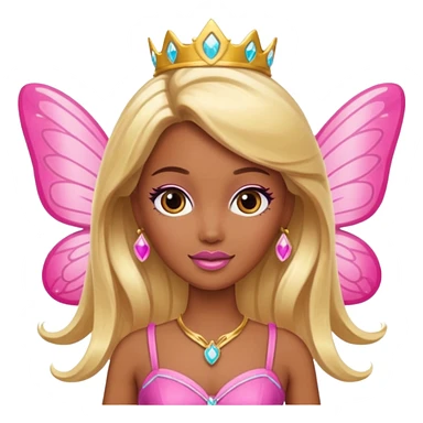 brown skin blonde barbie fairy  sticker