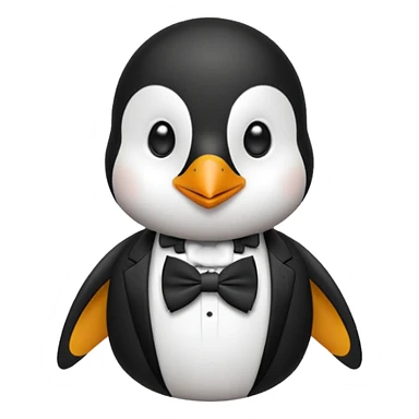 penguin with bow tie diffrent colour tie sticker