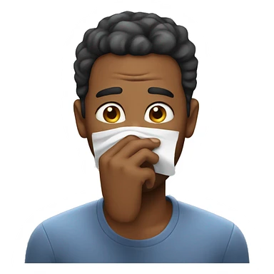 man covering nose smell bad sticker