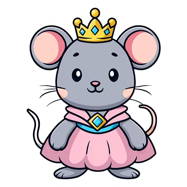 mouse wearing princess costume sticker