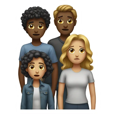 Group of sad people  standing sticker