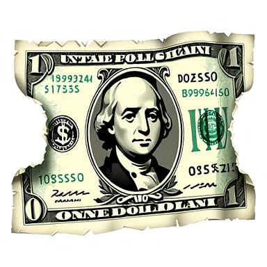 Ripped dollar bill sticker