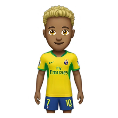 neymar wearing a yellow shirt with green collar sticker
